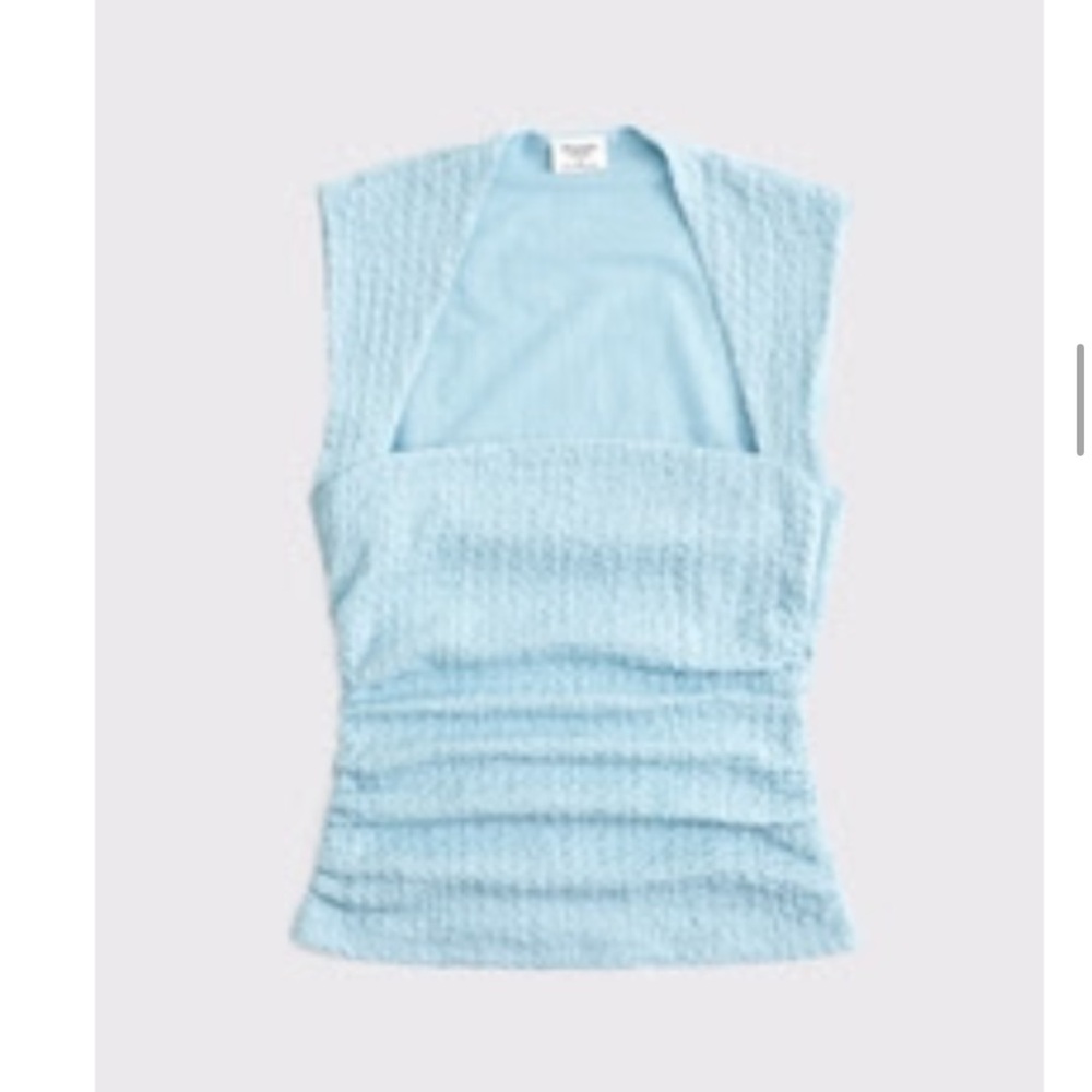 Abercrombie & Fitch Light Blue Textured Top